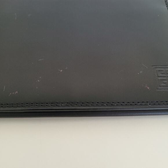 Givenchy Vintage Bifold Leather Large Wallet Black Logo Unisex Long Slim Classic - Picture 11 of 11